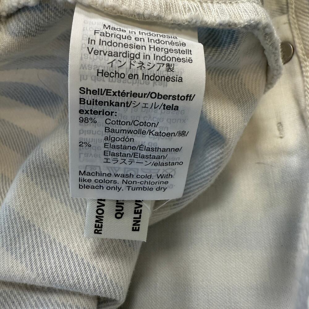 Women's Madewell Pale Blue and White Stripped Denim Mini Skirt Size 29 - Picture 4 of 6